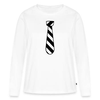 Cravate - T-shirt manches longues Premium bio Femme - blanc - Devant - Julia (174cm)