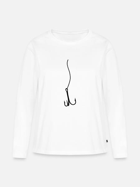 Angelhaken Angeln - Frauen Premium Bio Langarmshirt - Weiß