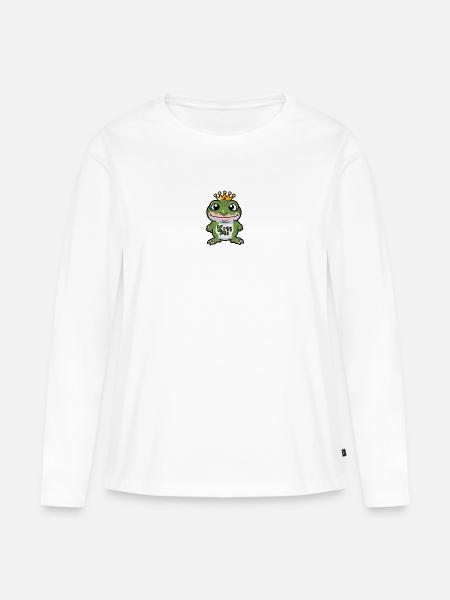 Froschkönig kiss me - Frauen Premium Bio Langarmshirt - Weiß