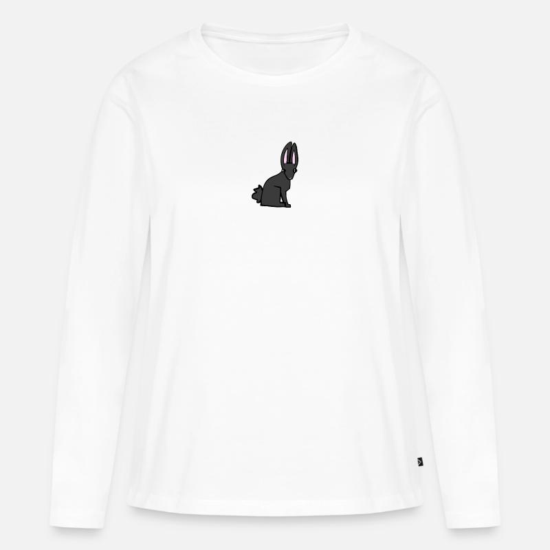 Schwarzer Hase - Frauen Premium Bio Langarmshirt - Weiß