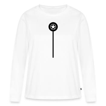 Baguette magique - T-shirt manches longues Premium bio Femme - blanc - Devant - Julia (174cm)