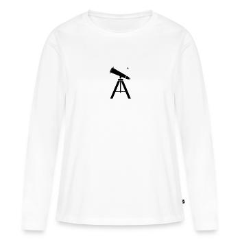 télescope - T-shirt manches longues Premium bio Femme - blanc - Devant - Julia (174cm)