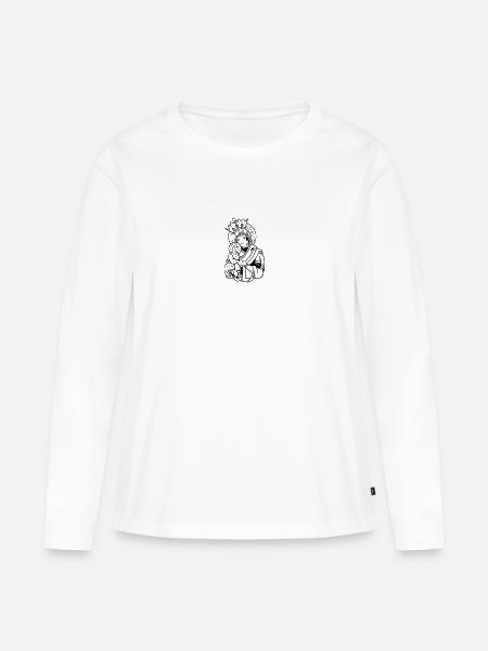 Madonna mit Kind - Frauen Premium Bio Langarmshirt - Weiß