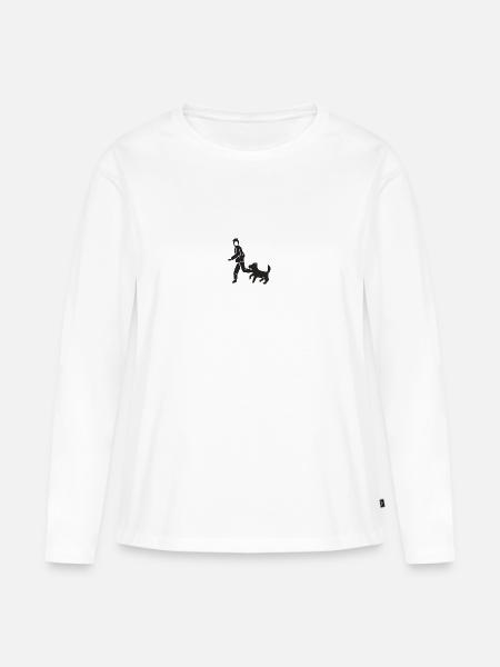 Hund - Frauen Premium Bio Langarmshirt - Weiß