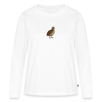 Râle des genêts - T-shirt manches longues Premium bio Femme - blanc - Devant - Julia (174cm)