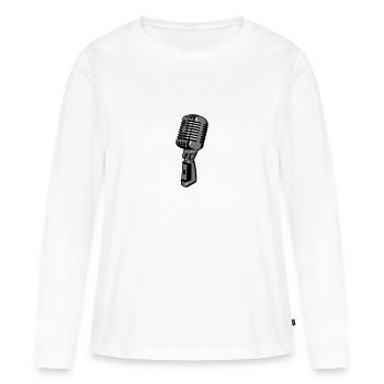 Microphone - Women's Premium Organic Long Sleeve Shirt - white - Front - Julia (174cm)