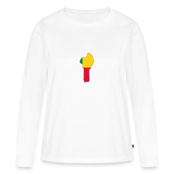 bénin - T-shirt manches longues Premium bio Femme - blanc - Devant - Julia (174cm)