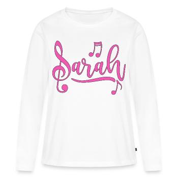 Sarah - T-shirt manches longues Premium bio Femme - blanc - Devant - Julia (174cm)