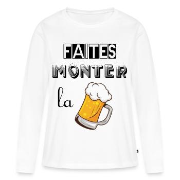 Faites monter la pression - T-shirt manches longues Premium bio Femme - blanc - Devant - Julia (174cm)