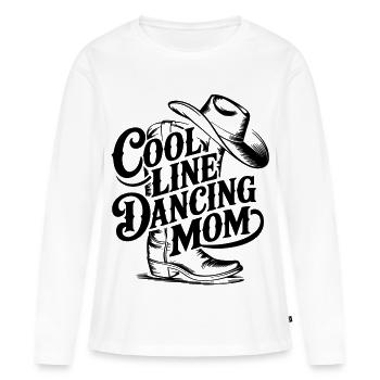 Line Dance Mama - Frauen Premium Bio Langarmshirt - Weiß - Vorne - Julia (174cm)