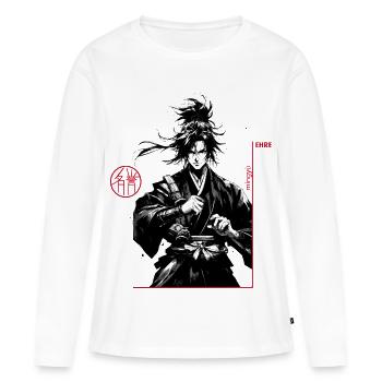 Samurai - Women's Premium Organic Long Sleeve Shirt - white - Front - Julia (174cm)