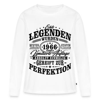 1966 Jahrgang geboren Geburtstag Vintage Geschenk - Frauen Premium Bio Langarmshirt - Weiß - Vorne - Julia (174cm)