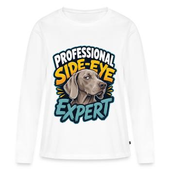 Weimaraner - T-shirt manches longues Premium bio Femme - blanc - Devant - Julia (174cm)