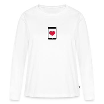 Love Smartphone Tablet - T-shirt manches longues Premium bio Femme - blanc - Devant - Julia (174cm)