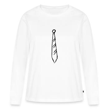 Cravate - T-shirt manches longues Premium bio Femme - blanc - Devant - Julia (174cm)