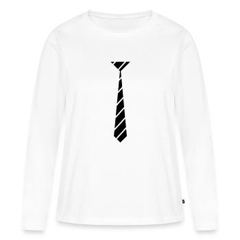 tie - Women's Premium Organic Long Sleeve Shirt - white - Front - Julia (174cm)