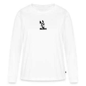 malinois belge Rtero malinois belge - T-shirt manches longues Premium bio Femme - blanc - Devant - Julia (174cm)