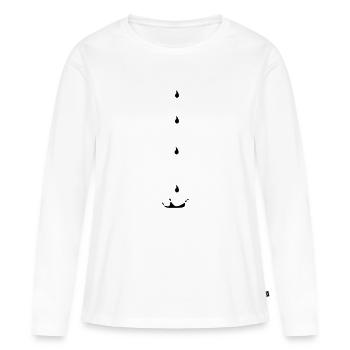 Gouttes - T-shirt manches longues Premium bio Femme - blanc - Devant - Julia (174cm)
