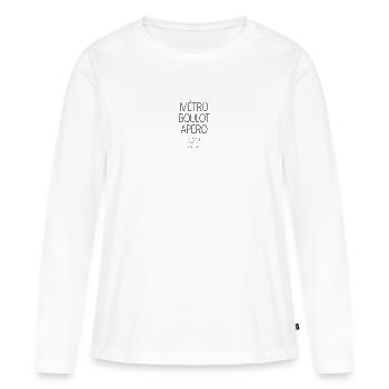 Métro Boulot Apéro - T-shirt manches longues Premium bio Femme - blanc - Devant - Julia (174cm)
