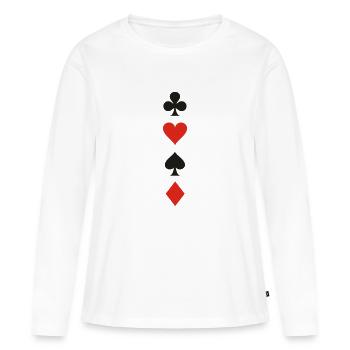 Poker, skat, card game - Women's Premium Organic Long Sleeve Shirt - white - Front - Julia (174cm)