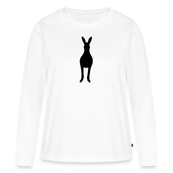 kangourou - T-shirt manches longues Premium bio Femme - blanc - Devant - Julia (174cm)