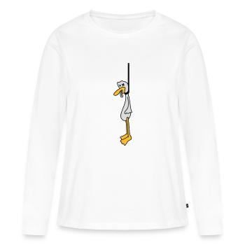 Hanged Duck - Frauen Premium Bio Langarmshirt - Weiß - Vorne - Julia (174cm)