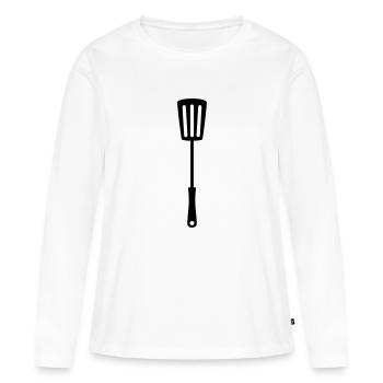 casseroles fourchette barbecue pinces barbecue fourchette barbecue - T-shirt manches longues Premium bio Femme - blanc - Devant - Julia (174cm)