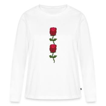 rote rosen - Frauen Premium Bio Langarmshirt - Weiß - Vorne - Julia (174cm)