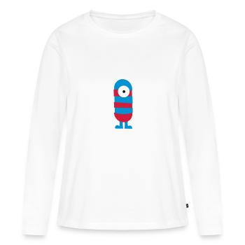 monstre - T-shirt manches longues Premium bio Femme - blanc - Devant - Julia (174cm)
