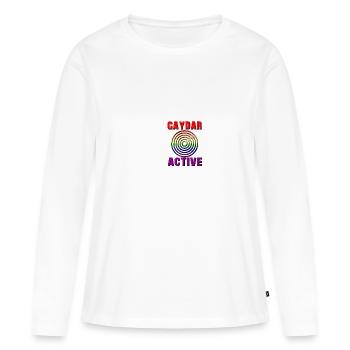 gaydar active lgbt gay lesbienne lgbt + cadeau - T-shirt manches longues Premium bio Femme - blanc - Devant - Julia (174cm)
