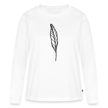 leaf - Women's Premium Organic Long Sleeve Shirt - white - Front - Julia (174cm)