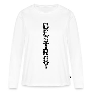 Destroy in black - Women's Premium Organic Long Sleeve Shirt - white - Front - Julia (174cm)