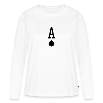 As de pique - T-shirt manches longues Premium bio Femme - blanc - Devant - Julia (174cm)