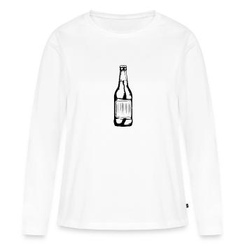Bouteille de bière - T-shirt manches longues Premium bio Femme - blanc - Devant - Julia (174cm)