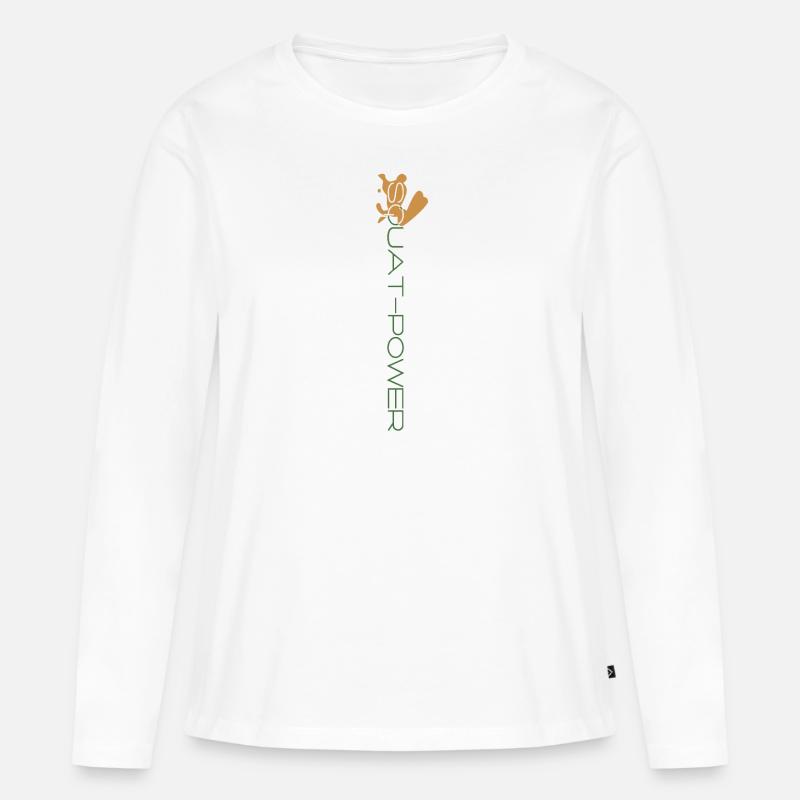Squat Power 04 - Frauen Premium Bio Langarmshirt - Weiß