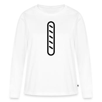 baguette - T-shirt manches longues Premium bio Femme - blanc - Devant - Julia (174cm)