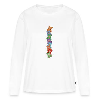 Beaucoup d'ours en peluche - beaucoup d'ours - T-shirt manches longues Premium bio Femme - blanc - Devant - Julia (174cm)