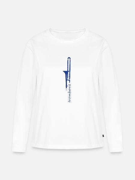 Posaune - Frauen Premium Bio Langarmshirt - Weiß