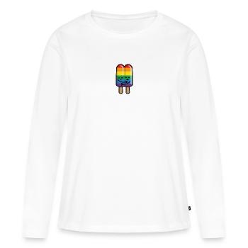 Crème glacée Gay Couple Rainbow Flag LGBT Gay Pride - T-shirt manches longues Premium bio Femme - blanc - Devant - Julia (174cm)