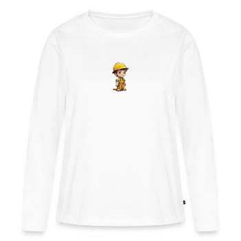 Constructeur - T-shirt manches longues Premium bio Femme - blanc - Devant - Julia (174cm)