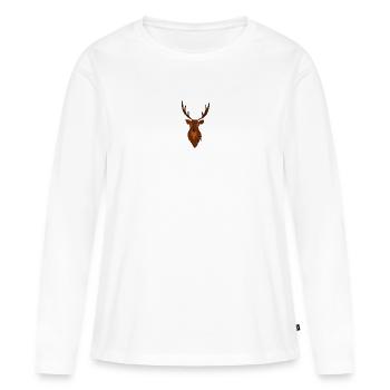Hirsch Rehbock Reh Wald Jäger - Frauen Premium Bio Langarmshirt - Weiß - Vorne - Julia (174cm)