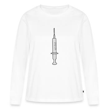 Spritze - Frauen Premium Bio Langarmshirt - Weiß - Vorne - Julia (174cm)