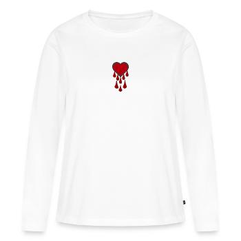 goth, herzen, dripping, blop, für mama - Frauen Premium Bio Langarmshirt - Weiß - Vorne - Julia (174cm)