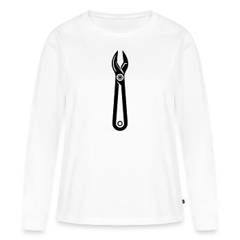 Outil Pince - T-shirt manches longues Premium bio Femme - blanc - Devant - Julia (174cm)