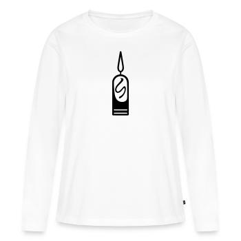 Candle - Women's Premium Organic Long Sleeve Shirt - white - Front - Julia (174cm)