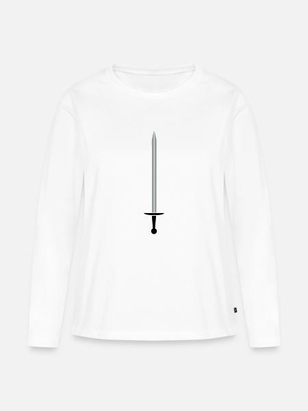 Zweifarbiges Schwert - Frauen Premium Bio Langarmshirt - Weiß