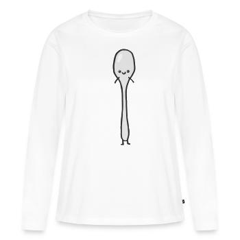 spoon - Women's Premium Organic Long Sleeve Shirt - white - Front - Julia (174cm)