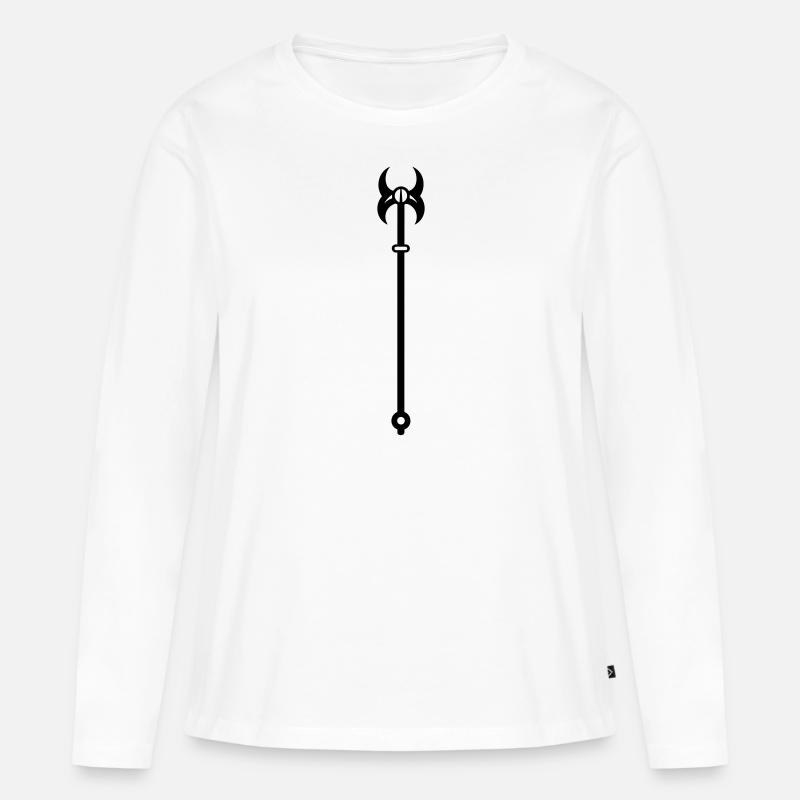 Zauberstab - Frauen Premium Bio Langarmshirt - Weiß