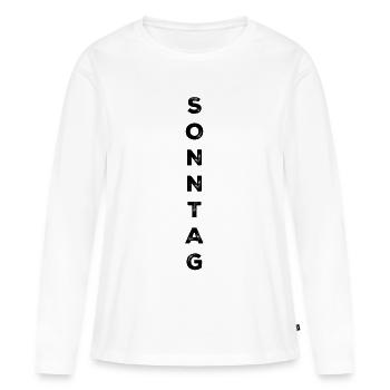 Sunday - black - Women's Premium Organic Long Sleeve Shirt - white - Front - Julia (174cm)