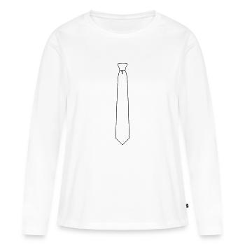 Tie - Women's Premium Organic Long Sleeve Shirt - white - Front - Julia (174cm)